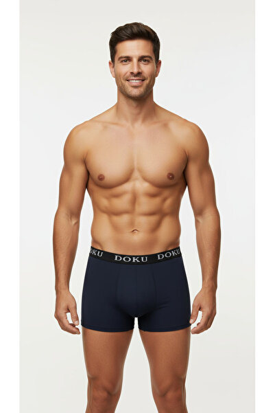 DOKU İÇ GİYİM Cotton Men's Boxer 3-Pack | Regular Fit Stretch Fabric Flexible Boxer