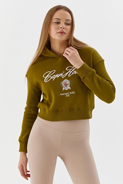 Shopping Shop cu glugă Short Swea tricou OLIVE