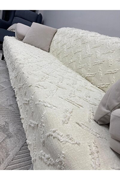 ŞENER HOME Bearded Limi Chenille Tufted Sofa Bed Cover