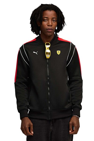 Puma Ferrari MT7 Track Jacket Siyah Erkek Fermuarlı Sweatshirt