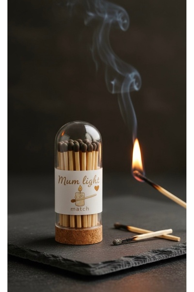 Hayal Design Şeffaf Cam Şişeli Mantar Kapaklı Kibrit