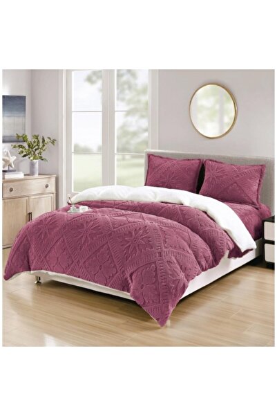 CumparaMisim Set pat dublu, CoCoLiNo Ultra Fluffy, cu blană albă de sherpa, 4...