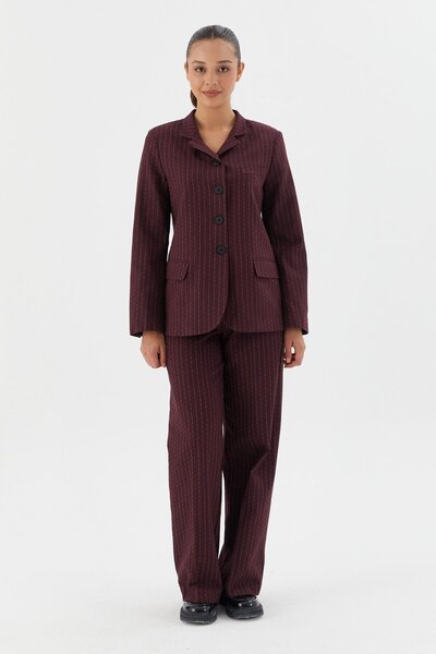 Shopping Shop Set pantaloni jachetă cu dungi MAROON