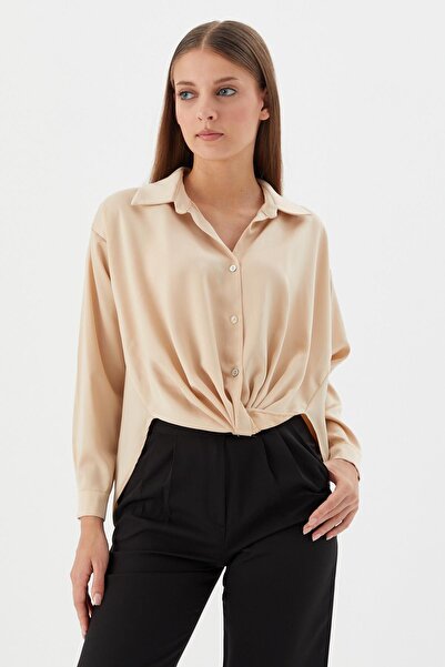 Shopping Shop Saten Gömlek BEJ