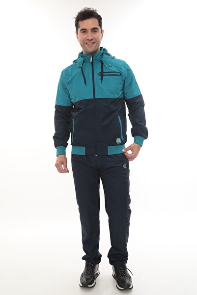 SOCCER Twill Combed Fabric Coming Out Hooded Men's Sports Tracksuit Set 4410