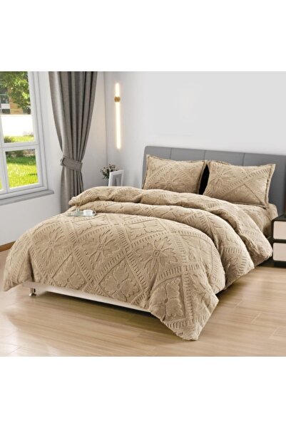 CumparaMisim Double Bed Linen, CoCoLiNo Ultra Fluffy, 4 Pieces, Fitted Sheet, Traditional 3D Pattern