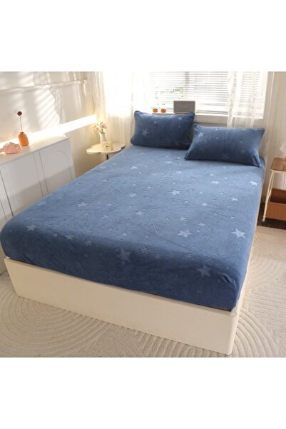 CumparaMisim Cocolino fluffy elastic cover, 180x200cm and 2 pillowcases 50x70cm, Starry Night