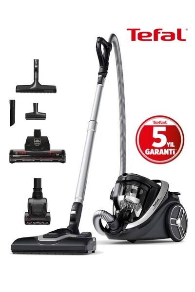 TEFAL Turbo Başlıklı 500 Watt Sessiz Güçlü ve Çok Fonksiyonlu 5 YIL Garantili Torbasız Elektrikli Süpürge