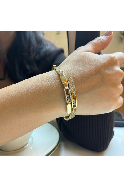 Amora Perla Jewelry Luna Link Model 925 Ayar Gümüş Bileklik