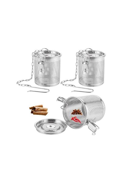 OEM Pack of 3 tea infusers for loose tea, spices, etc., stainless steel, volume 750ml