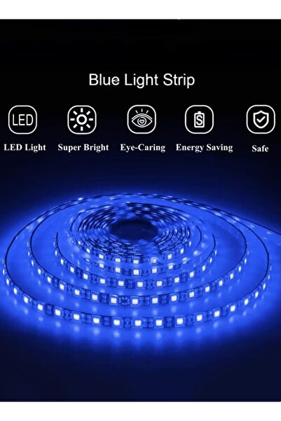 Generic LED light strip, blue LED strip, suitable for bedroom, kitchen, and home vanity mirror lighting