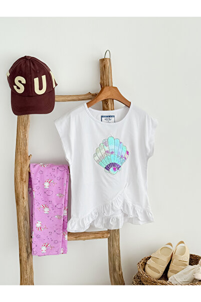 WiNi BEE Little Girls' Playwear Set: Cotton Tee and Soft Leggings, 2-Piece Casual Outfit for Toddlers & Kids