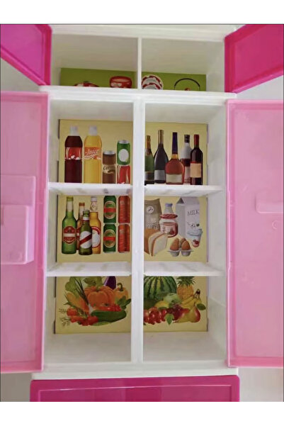 Krista Mini kitchen with one module, with fridge, freezer and cupboard, pink