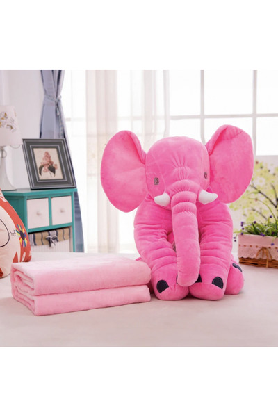 Krista Pink Puffy Pink Elephant Plush Plush Elephant Cushion and Toy