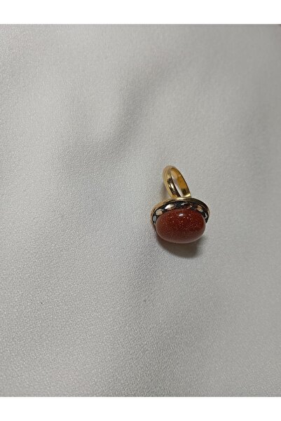 OEM 18K gold plated ring with 20mm Sunstone and Swarovski navette crystals