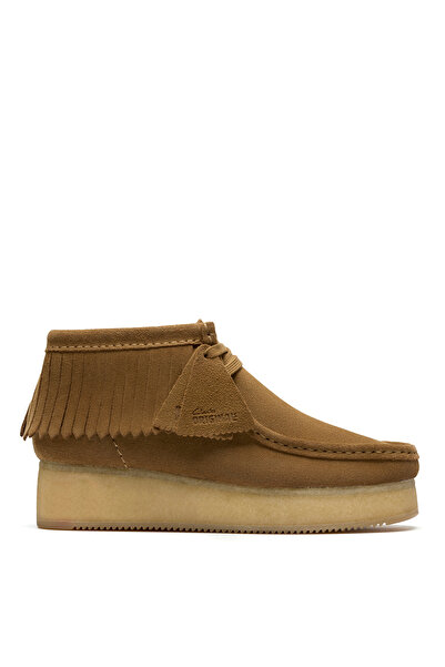CLARKS Süet Kahve Kadın Bot WBWedge Fringe