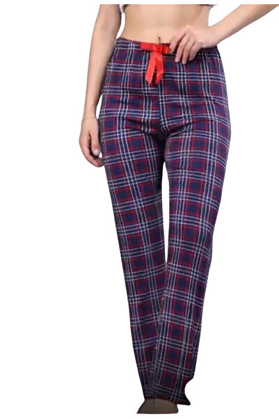 Budi Pajama Bottoms Modal Ring Viscose Fabric-Plaid Patterned
