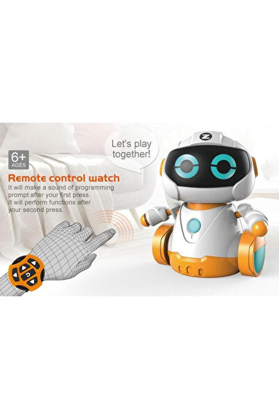 Krista Robot inteligent cu roți, cu telecomandă cu ceas, robot programabil, alb