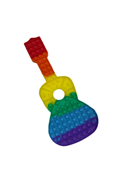 Krista Jucărie POP IT!, GIGANT antistres gigantic, din silicon, Chitară Rainb...