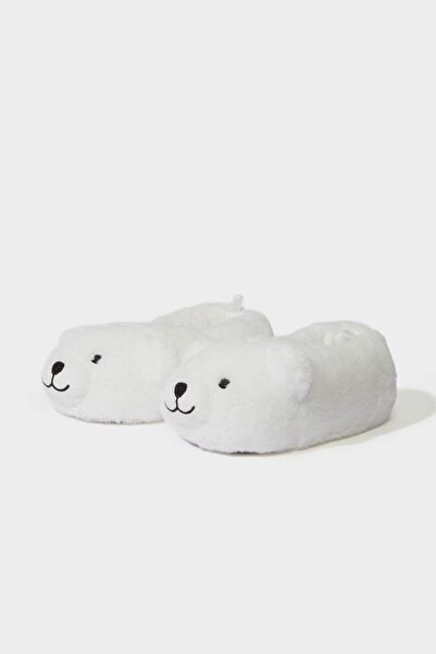 DeFacto Παντόφλες με επίπεδη σόλα με θέμα το αρκουδάκι για κορίτσια F1509A825WN