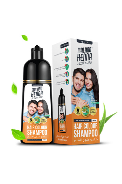BSY شامبو مالانو لصبغ الشعر بالحناء - طبيعي، خالي من الأمونيا - بني أسود - 18...