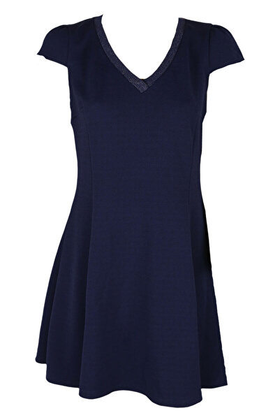 Naf Naf Alicia Dark Blue Dress - M, Blue, 100% polyester
