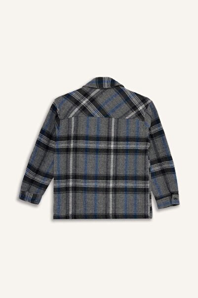 DeFacto Μπουφάν από φανέλα με φερμουάρ για αγόρια με καρό σχέδιο G3295A825WN