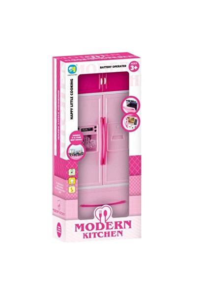 Krista Mini kitchen with one module, with fridge, freezer and cupboard, pink