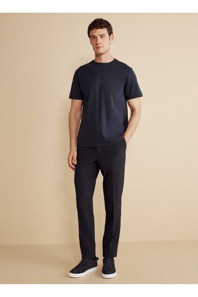 BROOKS BROTHERS Normal Bel Düz Paça Standart Lacivert Erkek Pantolon BBFW25MP...