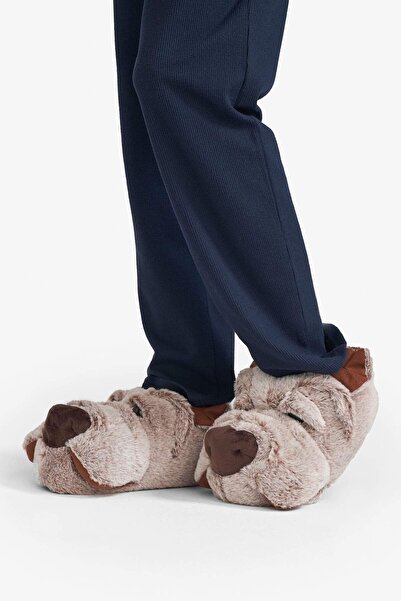 DeFacto Men's Dog-Themed Flat Sole Slippers F0470Ax25Wn