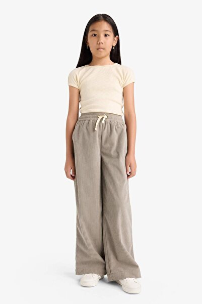 DeFacto Girl's Wide Leg Elastic Waist Wide Leg Pants F3845A825Wn