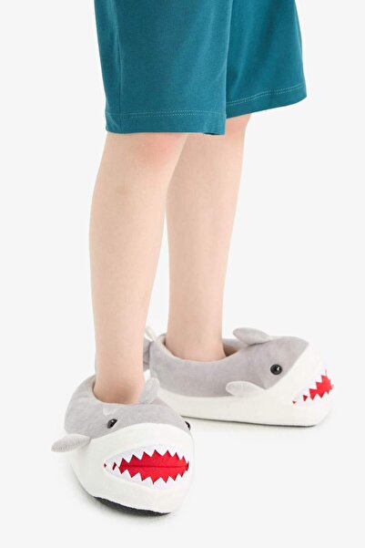 DeFacto Boy's Shark Themed Flat Sole Slippers F1924A825Wn