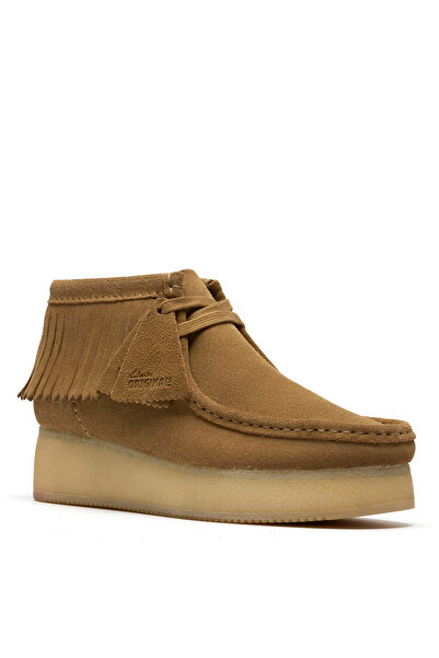 CLARKS Süet Kahve Kadın Bot WBWedge Fringe