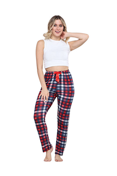 Budi Pajama Bottoms Modal Ring Viscose Fabric-Poeti Square Patterned