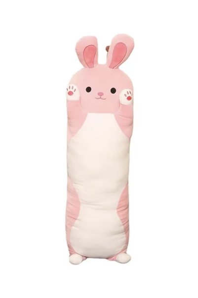Krista Jucărie de pluș și pernă, Iepuraș roz, 70 cm