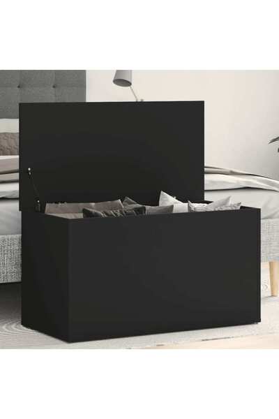 vidaxl Storage Chest Black 84x42x46 cm Engineered Wood