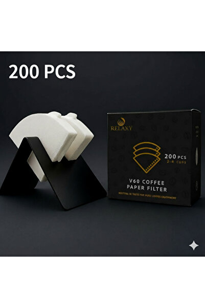RELAXY V60 Coffee Filters,Disposable Paper Filters, Size 02, Fits Pour Over Coffee Dripper 2-4 Cups,200 pcs