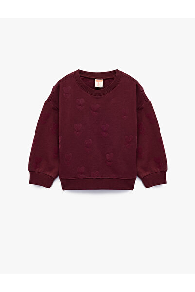Koton Kalp Desenli Şardonlu Uzun Kollu Bisiklet Yaka Pamuklu Sweatshirt