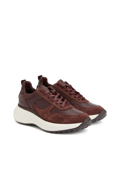 Dıvarese Bordo Kadın Deri Sneaker