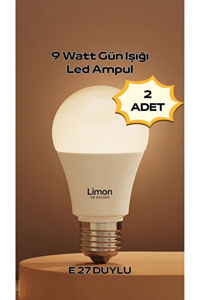 Limon 3D Desing 9Watt E27 Duylu Led Ampül 3000K (Gün Işığı)