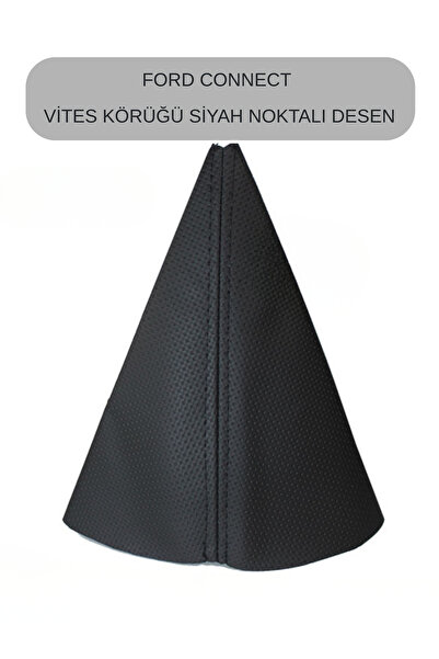 Altanify Ford Connect Uyumlu Siyah Suni Deri Nokta Desenli Vites Körüğü