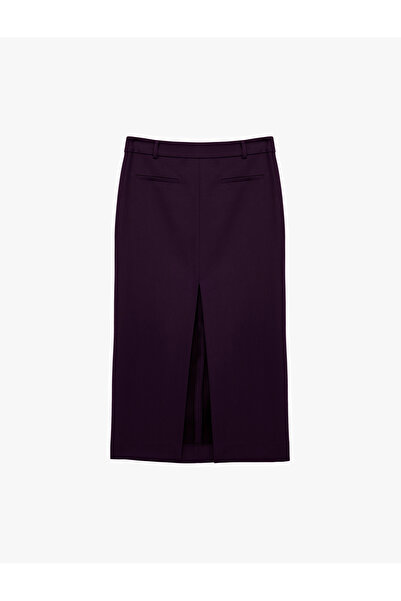 Koton Fleto Midi Pencil Skirt with Pocket and Slit Detail