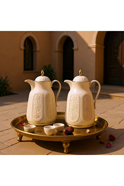 Rose Rose Thermos Set for Coffee and Tea, 1 Liter, 2 Pieces