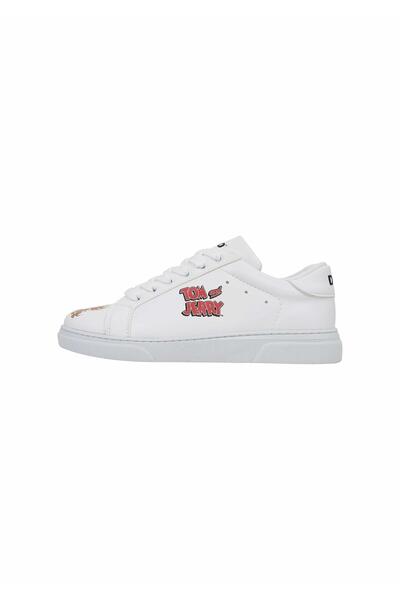 Dogo Women's Vegan Leather White Sneakers - Warner Bros Tom and Jerry Design
