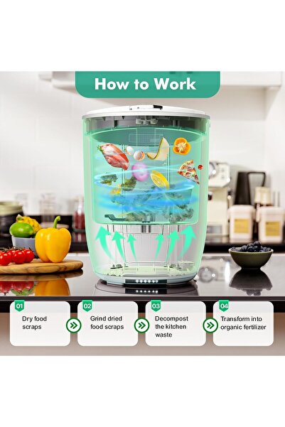 Generic Electric Kitchen Composter with 12L capacity | Directly Transform Waste to Fertilizer