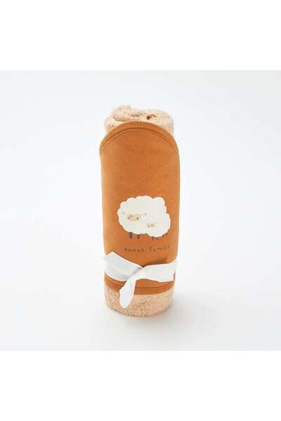 KİABİ Printed terrycloth hooded towel - 75 x 75 cm ORANGE