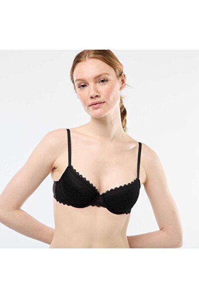 KİABİ حمالة صدر دانتيل بالكونيت باللون الأسود