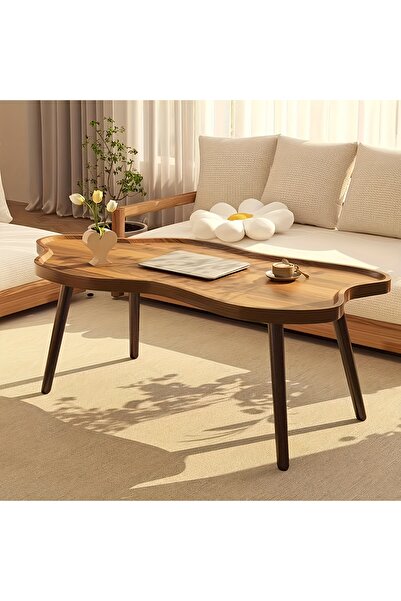 XINYUEMAIC Modern coffee table, thickened rounded corner artistic rectangular coffee table