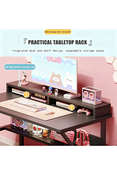 AZZHAAR Gaming Desktop Computer Desk,Home Office Desk,Versatile Gaming and Study Solution for Modern Homes