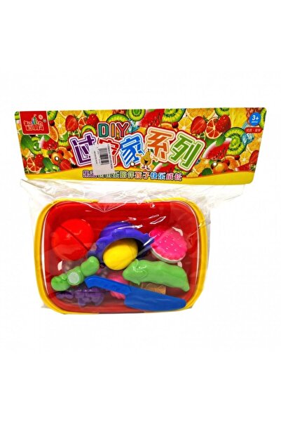 OEM Toy Cutting Food Set with Basket — Fruits & Desserts, Multicolor, 23x15x9 cm